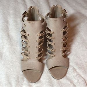 JustFab "Verenley" Strappy Peep Toe Heels - NEW